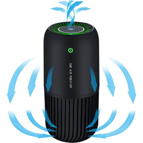 Air Purifier with True HEPA Filter with UV-C Light, Mini Air Purifier Eliminates 99.97% of Smoke Allergen, Dust, Air Purifier for Car and Office (Black)