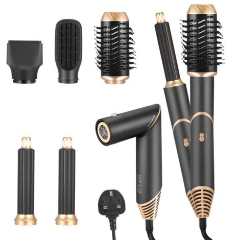 Air Styler 5 en 1 Brosse Soufflante Seche Cheveux,Brosse Thermique Brushing avec 5 Accessoires, Brosse Soufflante
