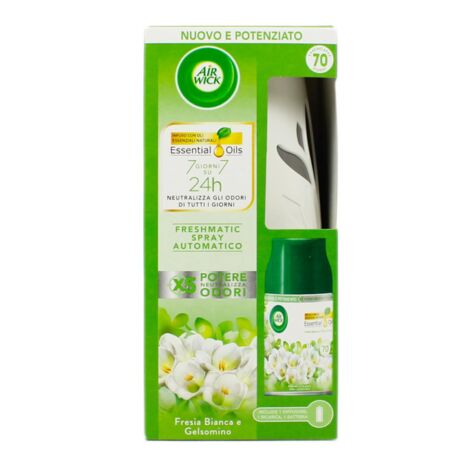 AIR WICK DEODORANTE PER AMBIENTE FRESHMATIC BASE+RICARICA 250ML FRESIA BIANCA E GELSOMINO