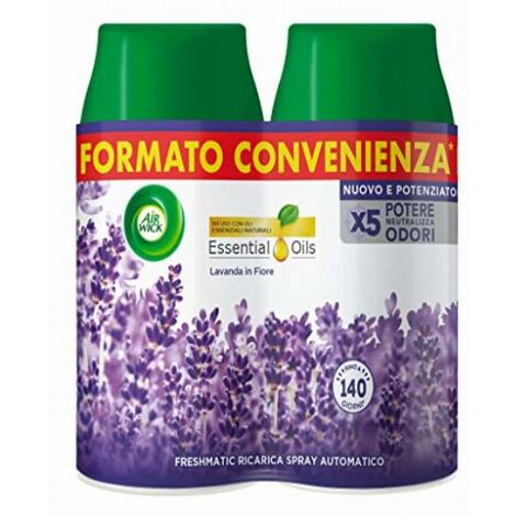 Air Wick Freshmatic Ricarica Bipacco Lavanda in Fiore Profumatore per ambiente 250 ml x 2