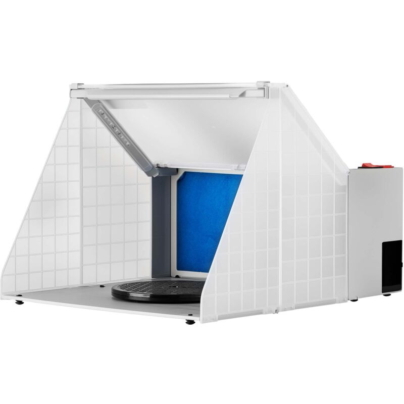 Wiltec - Cabine d'aspiration pour aérographie airbrush 12 v – 52 dB – 4 m³/mn – avec Éclairage réglable – Extraction vapeur brouillard peinture –