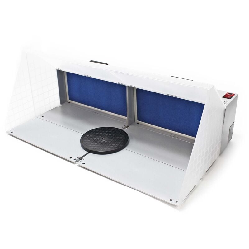 Xpotool - Wiltec Cabine d'aspiration double pour aérographie airbrush 12 v – 52 dB – 8 m³/mn – Filtre extraction vapeur brouillard peinture –