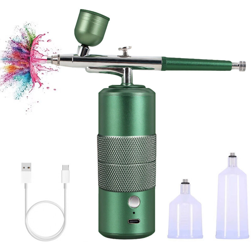 Airbrush Ongle,Airbrush Onglerie,Kit Aérographe avec Compresseur,kit de Compresseur d'aérographe Portable, Aérographe Rechargeable,pour Le