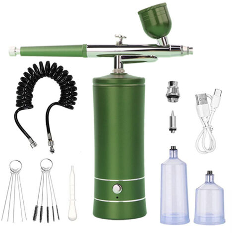 Airbrush-Set mit Kompressor, automatischer Hand-Airbrush-Pistole mit 0,3-mm-Düse, wiederaufladbar, tragbare Airbrush-Pinsel zum Malen