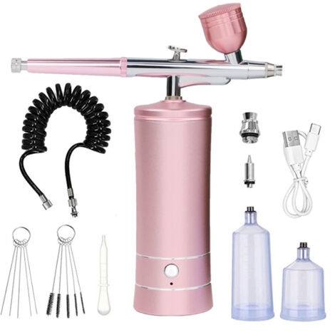 Airbrush-Set mit Kompressor, automatischer Hand-Airbrush-Pistole mit 0,3-mm-Düse, wiederaufladbar, tragbare Airbrush-Pinsel zum Malen