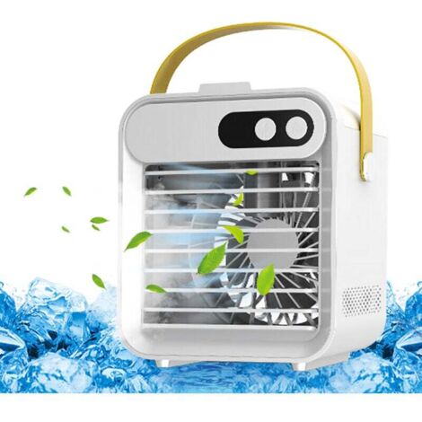 Aire acondicionado 3 en 1 con soporte para teléfono y espejo - Humidificador USB de 180 ml - Asa portátil