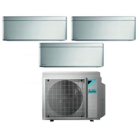 aire acondicionado daikin bluevolution trial split inverter serie stylish total silver 7+9+9 con 3mxm40n r-32 wi-fi integrado 7000+9000 color plata - garantía italiana