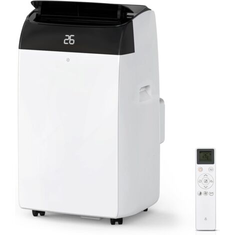 Aire acondicionado portátil 10000 BTU 3-en-1 – 30L/día – 3 velocidades – Para 46 m² – Clase A – Temporizador 24h – Mando a distancia - Cubierta negra