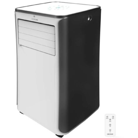 Aire acondicionado portátil de 9000 BTU con bomba de calor y control por Wi-Fi. Incluye mando a distancia.