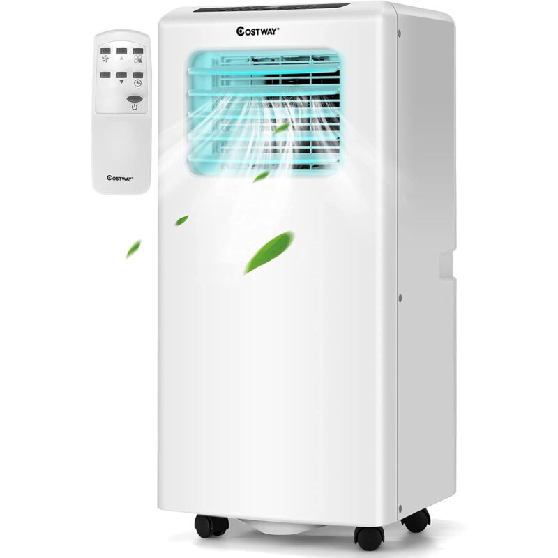 

Costway - Aire Acondicionado Portátil Mini Enfriador de Aire con Manguera de Escape/Control Remoto/10000 BTU/860W/53db/por 33㎡/16 ℃ -31 ℃