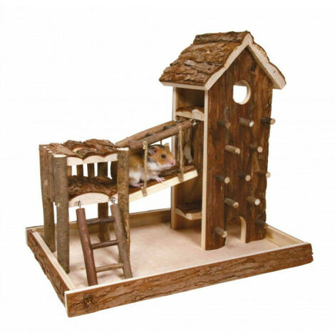 Aire de jeu en bois pour petit rongeur Birger - 36 x 33 x 26 cm