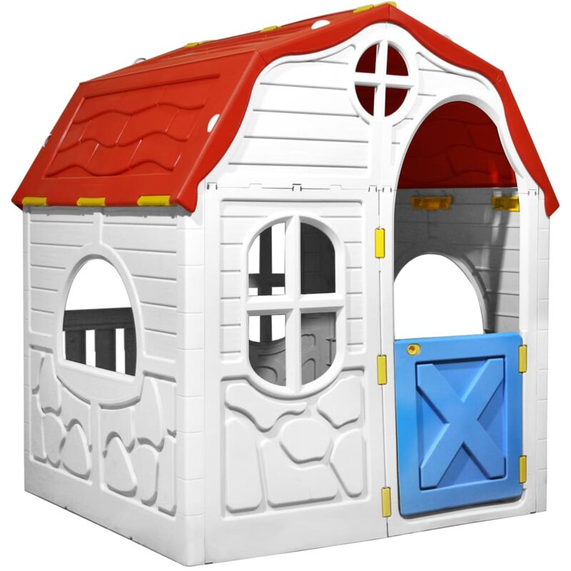 Vidaxl Casetta Per Bambini Pieghevole Con Porta E Finestre