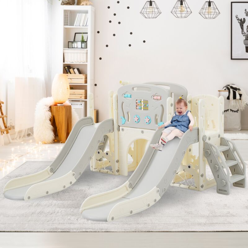 Dans Les Nuages - Aire de jeux - Aire de jeux extérieure 8 en 1 sur le thème de la vie marine pour enfants avec toboggan, balançoire, tunnel en