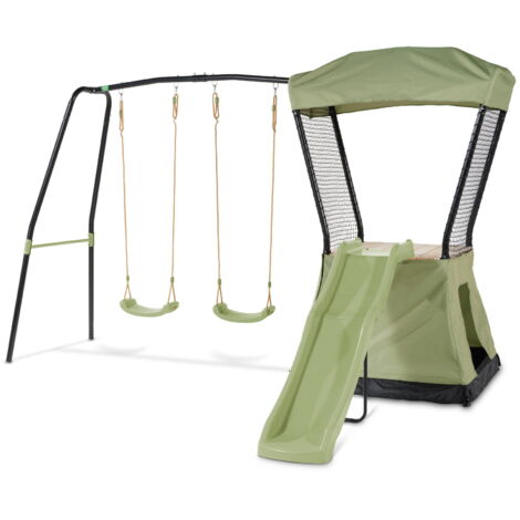 Aire de jeux avec toboggan et double balançoire EXIT Ivy