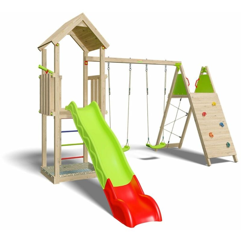 Trigano - Aire de jeux bois 2,20 m olympia xplorer - 9 enfants