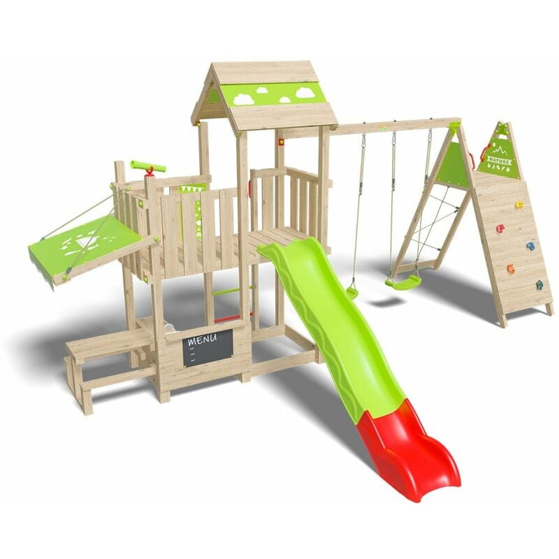 Trigano - Aire de jeux bois 2,20 m snack xpression xl - 14 enfants