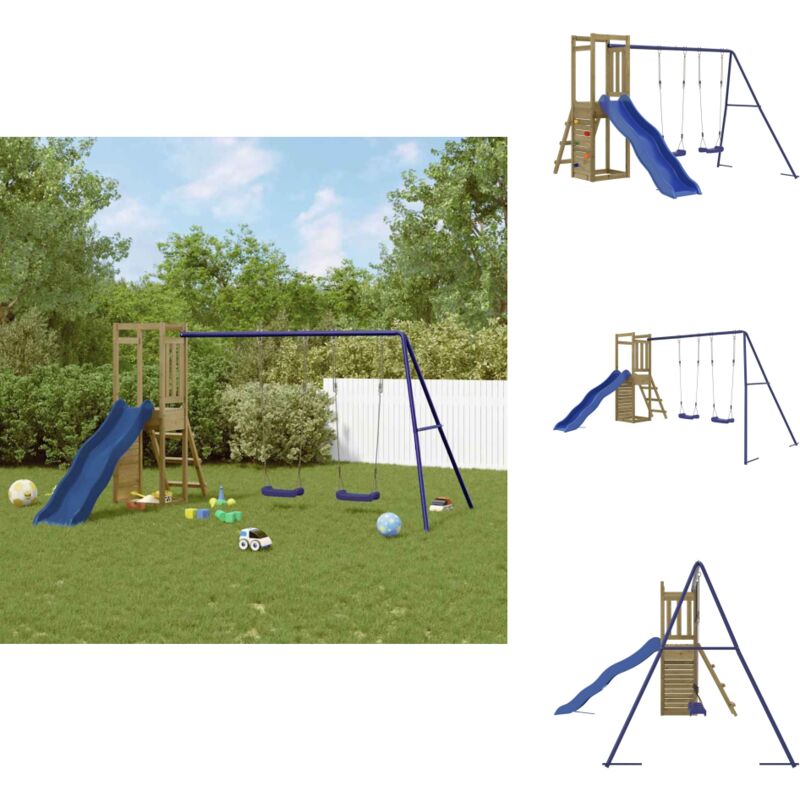 Vidaxl - Aire de jeux d'extérieur bois de pin imprégné - Ensemble De Jeux Extérieur - Jeux De Plein Air - Jouet Bois - Cabane Enfant - Toboggan