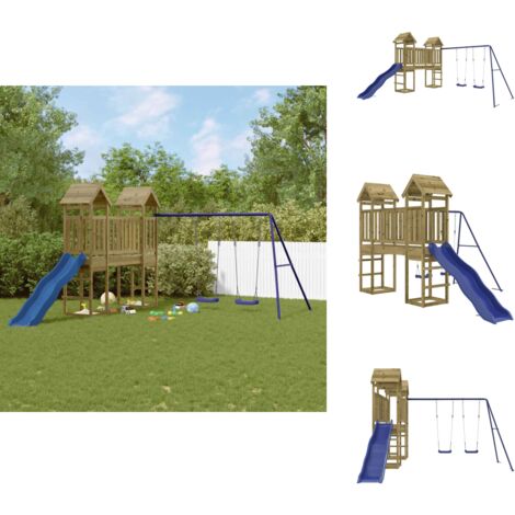 Aire de jeux d'extérieur bois de pin imprégné - Jeux D'enfants - Aire De Jeux - Maisonnette De Jeu - Jouet Extérieur - Bac À Sable