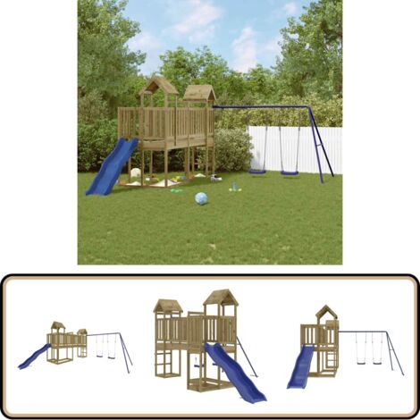 Aire de jeux d'extérieur bois de pin imprégné - Jeux D'extérieurs - Aire De Jeux - Maisonnette De Jeu - Jouet Extérieur - Bois