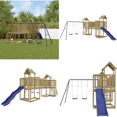 Aire de jeux d'extérieur bois de pin imprégné - Jeux D'extérieurs - Aire De Jeux - Maisonnettes De Jeu - Bois - Enfant - Home & Living