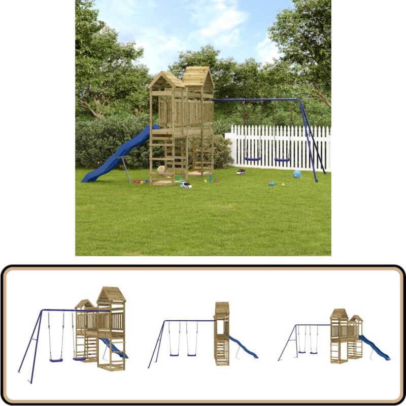 Vidaxl - Aire de jeux d'extérieur bois de pin imprégné - Jeux D'extérieurs - Aire De Jeux - Tour De Jeu - Balançoires - Toboggans