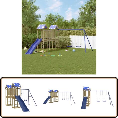 Aire de jeux d'extérieur bois de pin imprégné - Jeux D'extérieurs - Aires De Jeux - Jardin Enfant - Jouet Extérieur - Maisonnettes En Bois