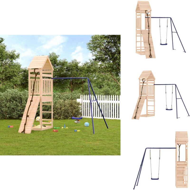 Vidaxl - Aire de jeux d'extérieur bois de pin massif - Aire De Jeux Enfant - Jeux Extérieur - Toboggan - Balançoire - Jeux Bois