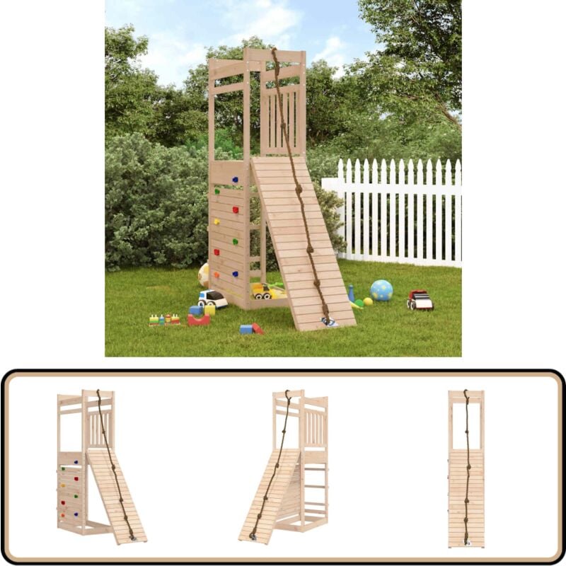 Aire de jeux d'extérieur bois de pin massif - Aire De Jeux Extérieur - Jeu D'enfants - Jouet En Bois - Espace De Jeu - Équipement De Jardin