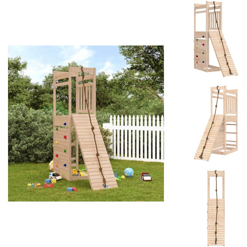 Aire de jeux d'extérieur bois de pin massif - Aire De Jeux Extérieur - Jeu D'enfants - Jouet En Bois - Espace De Jeu - Équipement De Jardin