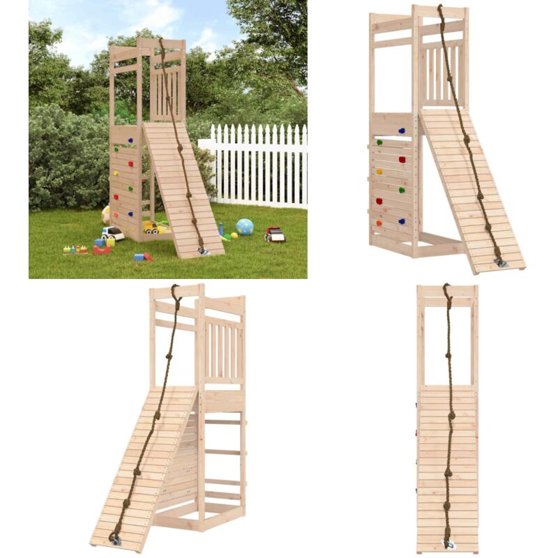 Aire de jeux d'extérieur bois de pin massif - Aire De Jeux Extérieur - Jeu D'enfants - Jouet En Bois - Espace De Jeu - Équipement De Jardin - Home &