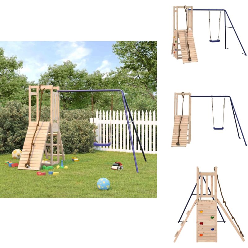 Vidaxl - Aire de jeux d'extérieur bois de pin massif - Jeux D'extérieurs - Aire De Jeux - Ensemble De Jeux - Toboggan - Balançoires