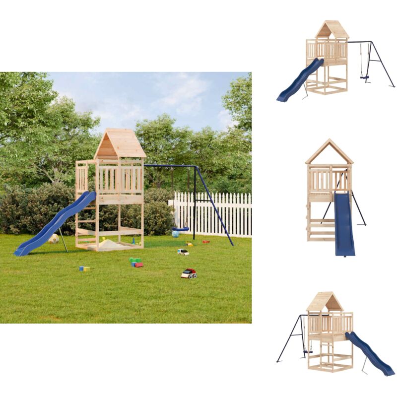 Vidaxl - Aire de jeux d'extérieur bois de pin massif - Jeux D'extérieurs - Aire De Jeux - Jouet Enfant - Bac à Sable - Toboggan