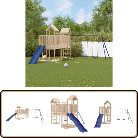 Aire de jeux d'extérieur bois de pin massif - Jeux D'extérieurs - Aire De Jeux - Maisonnette De Jeu - Jouet Extérieur - Bois