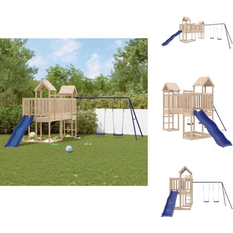 Aire de jeux d'extérieur bois de pin massif - Jeux D'extérieurs - Aire De Jeux - Maisonnette De Jeu - Jouet Extérieur - Bois