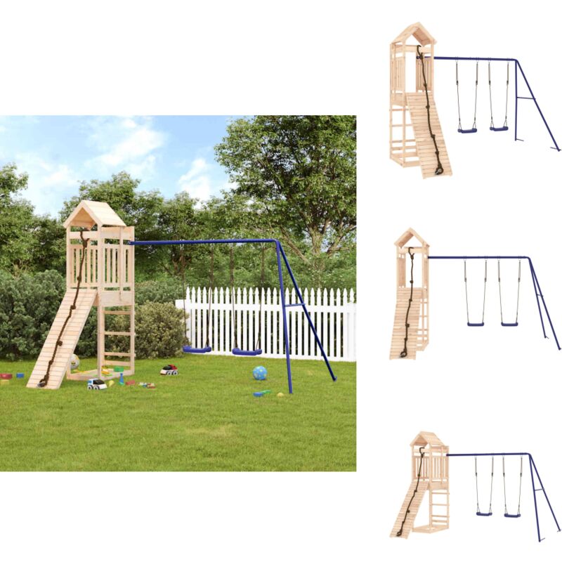 Vidaxl - Aire de jeux d'extérieur bois de pin massif - Jeux D'extérieurs - Aire De Jeux - Toboggan - Balançoires - Cabane Enfant