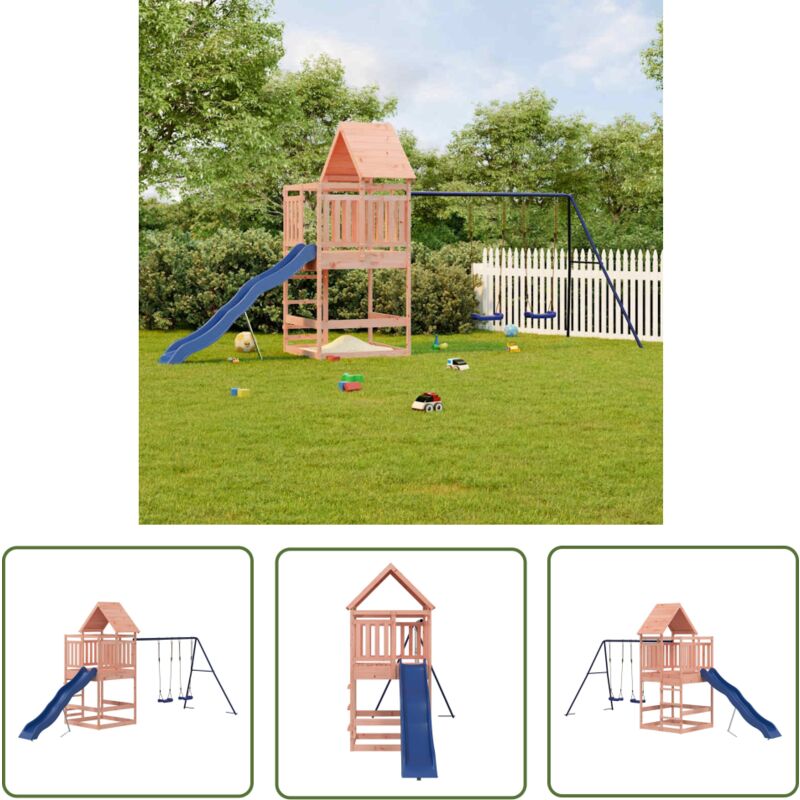Fvbjd - The Living Store Aire de jeux d'extérieur bois massif de douglas - Jeux D'extérieurs - Aires De Jeux - Jeux Pour Enfants - Toboggan