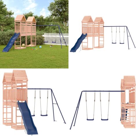 Aire de jeux d'extérieur bois massif de douglas - Aire De Jeux Extérieur - Jeux D'enfants - Jouet Bois - Toboggan Enfant - Balançoires - Home & Living