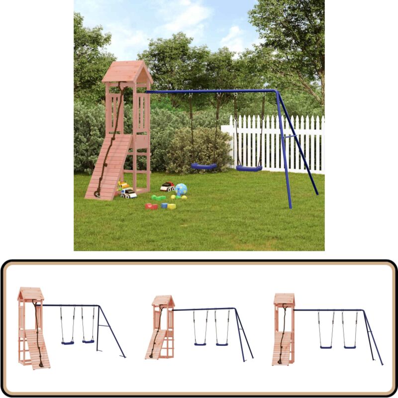 Vidaxl - Aire de jeux d'extérieur bois massif de douglas - Ensemble De Jeux Extérieur - Jeux D'enfants - Aire De Jeux - Toboggan - Balançoires