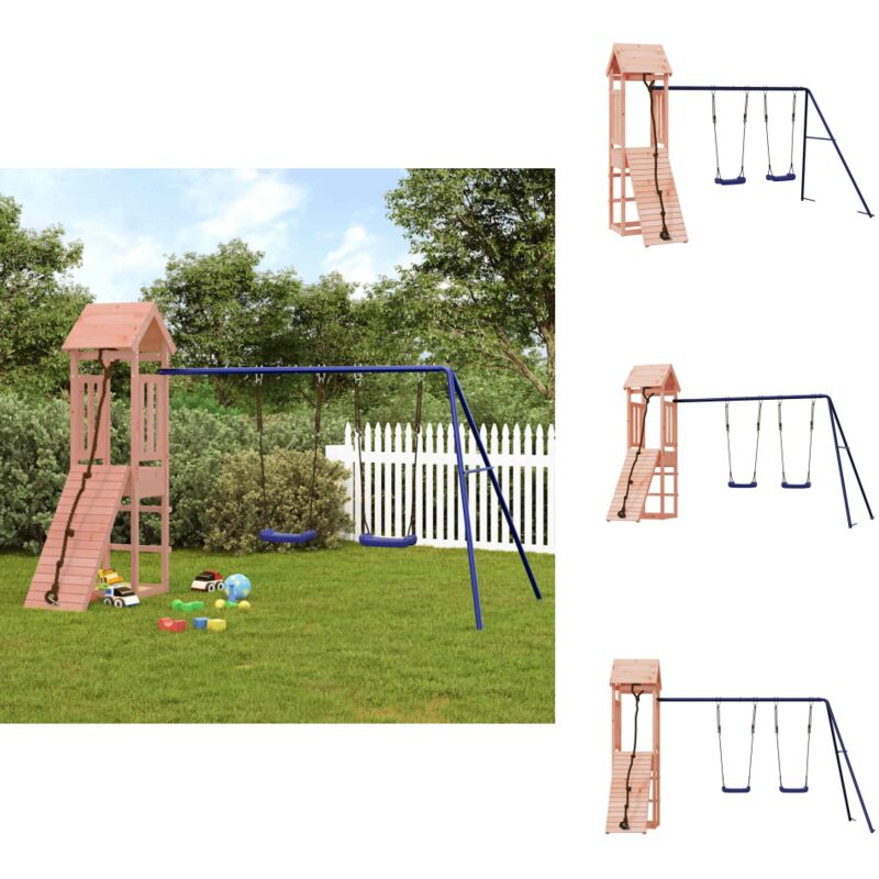 Aire de jeux d'extérieur bois massif de douglas - Ensemble De Jeux Extérieur - Jeux D'enfants - Aire De Jeux - Toboggan - Balançoires