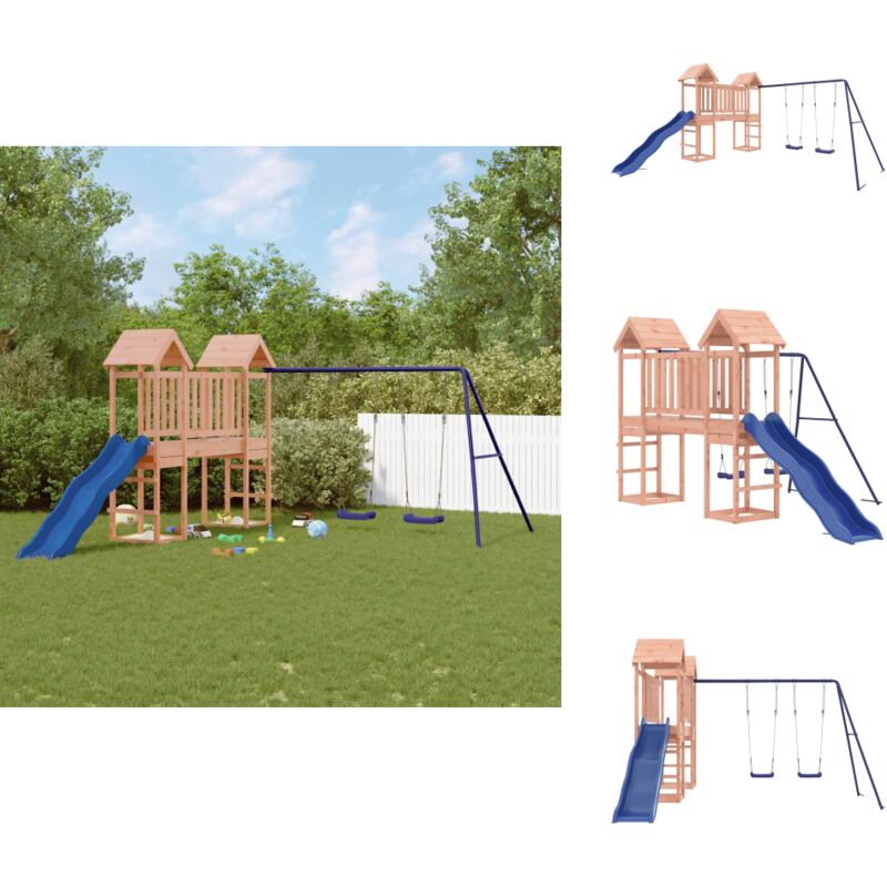 Vidaxl - Aire de jeux d'extérieur bois massif de douglas - Jeux D'extérieurs - Aire De Jeux - Toboggan - Balançoires - Bois