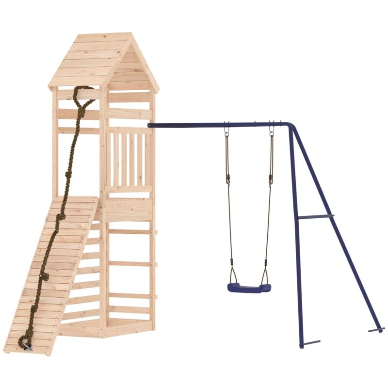 Aire de jeux d'extérieur escalade portiques robuste jeux jardin 245 x 257 x 264 cm bois de pin massif
