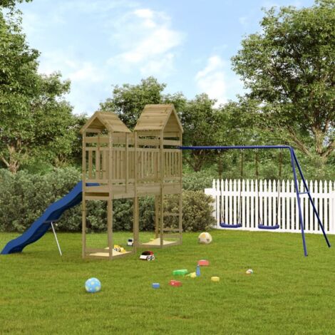 Aire de Jeux d'extérieur Maisonnette de jeu  Maison enfant exterieur bois de pin imprégné 53502