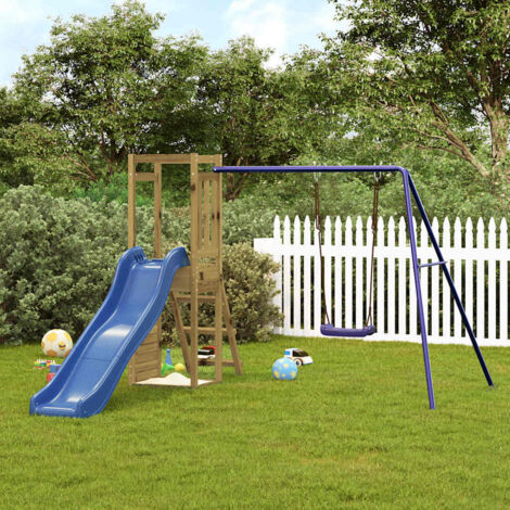 Aire de Jeux d'extérieur Maisonnette de jeu  Maison enfant exterieur bois de pin imprégné 53688
