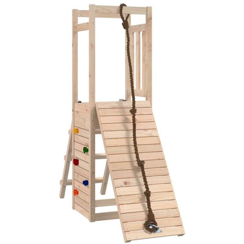 Aire de jeux d'extérieur robuste escalade corde jeux jardin 161 x 46,5 x 169 cm bois de pin massif