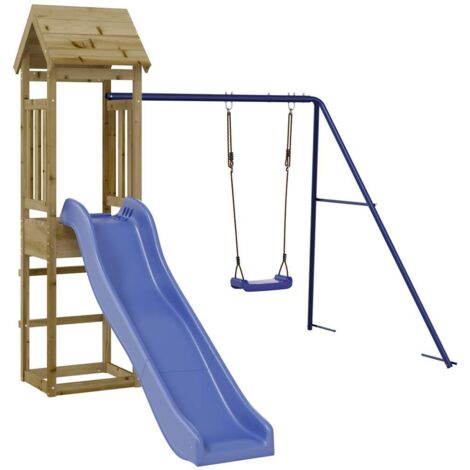Aire de jeux d'extérieur，Maisonnette de jeu，Maison enfant bois de pin imprégné CFW50043