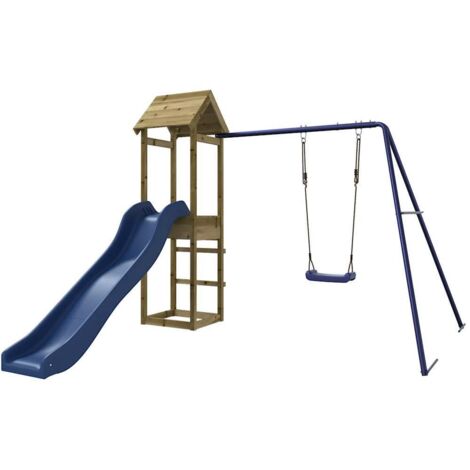 Aire de jeux d'extérieur，Maisonnette de jeu，Maison enfant bois de pin imprégné CFW50158