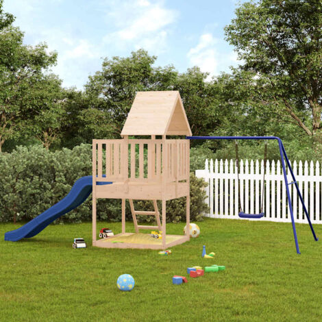 Aire de jeux d'extérieur，Maisonnette de jeu，Maison enfant bois de pin massif BDXN96157