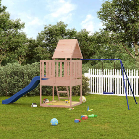 Aire de jeux d'extérieur，Maisonnette de jeu，Maison enfant bois massif de douglas BDXN68003