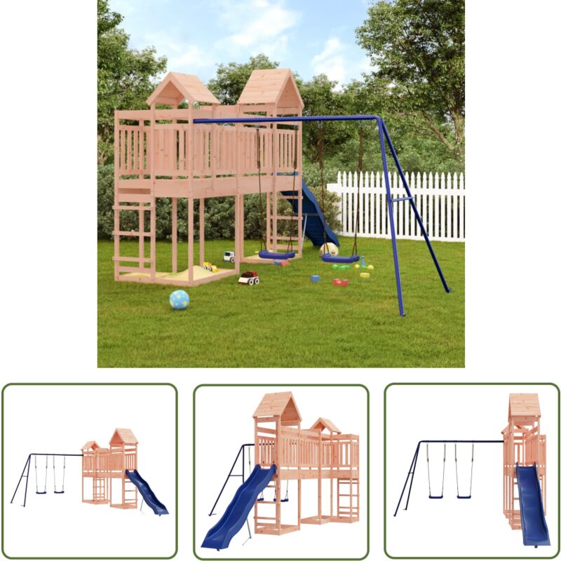 The Living Store Aire de jeux d'extérieur bois massif de douglas - Aire De Jeux - Jouet Extérieur - Jeux D'enfants - Équipement De Jardin - Toboggan