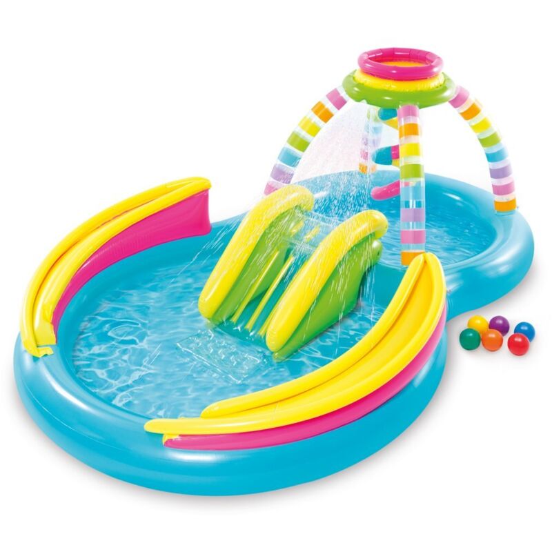 Intex - Aire de jeux gonflable Arc-en-ciel Multicouleurs